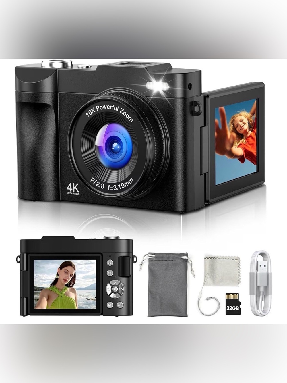 Digital Camera 4K for Photography Vlogging